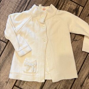 Cozy White Kids Sweater with bow detail